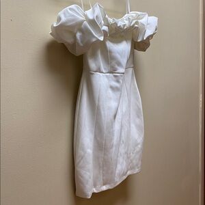 Windsor White Satin Dress size: S